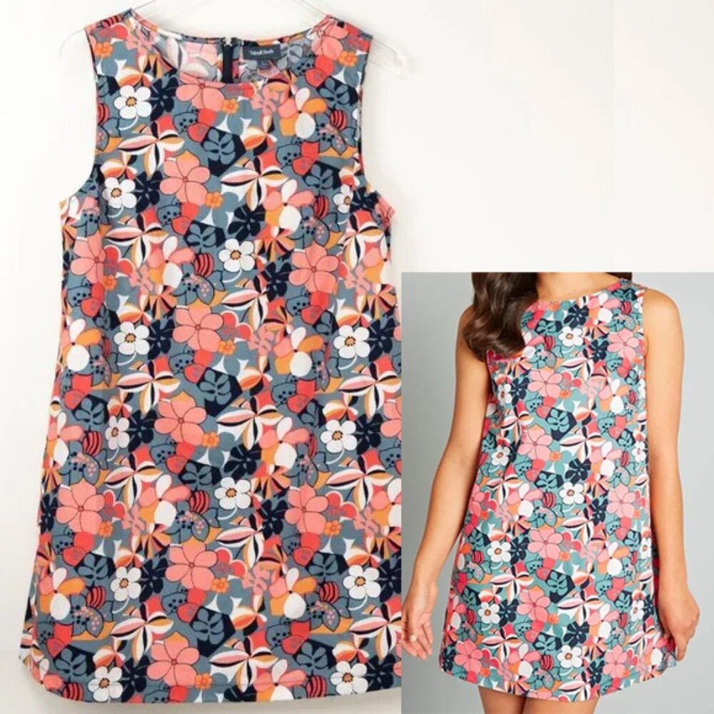 Modcloth Tropi-Call Me Maybe Dress Shift Mini Tropical Floral Pink Large New